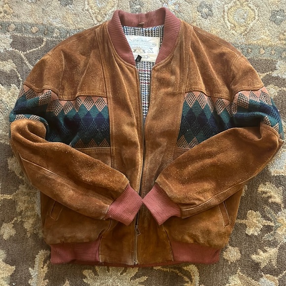 banana river hill Jackets & Blazers - Vintage Suede Bomber Jacket, size Large